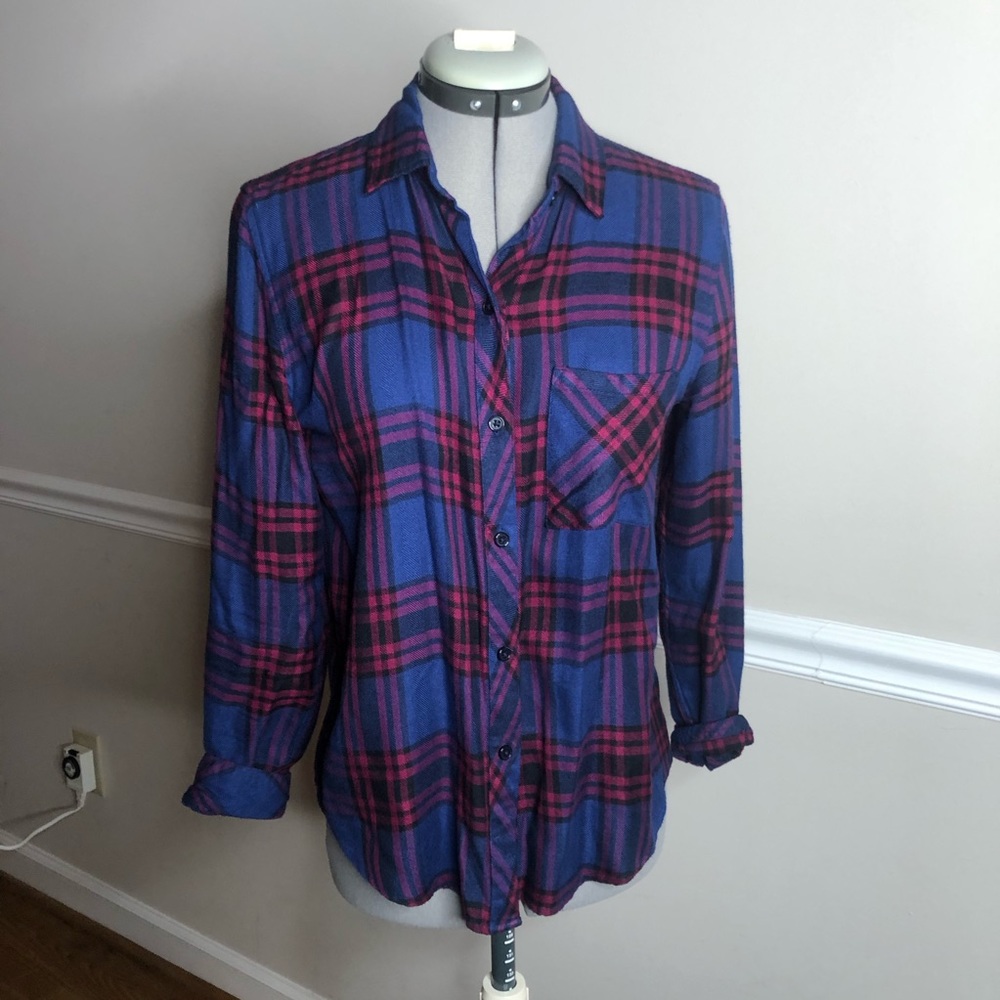 Rails Blue and Red Button Down